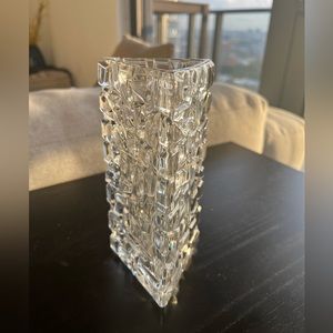 Tiffany Crystal Triangular Bud Vase 7.5”